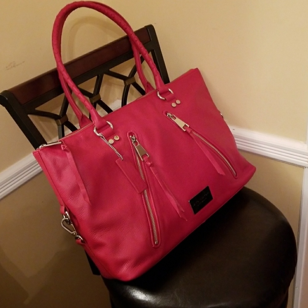 Mark New York red leather oversized satchel Nwot